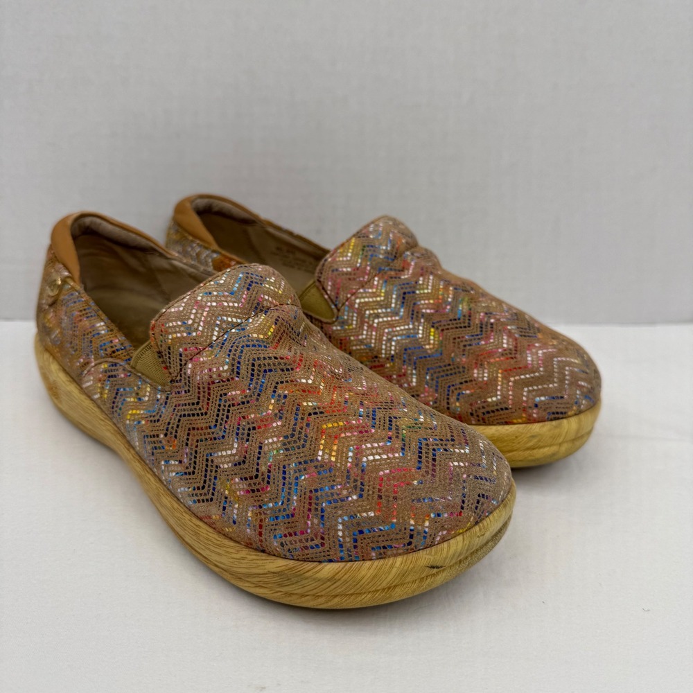 Alegria Keli Professional Clogs Rainbow Chevron Leather Slip On Shoes KEL-678 37